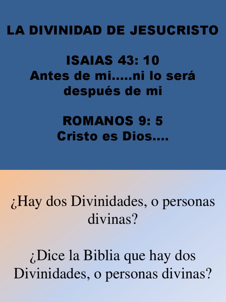 La Divinidad de Jesucristo en la Biblia | PDF