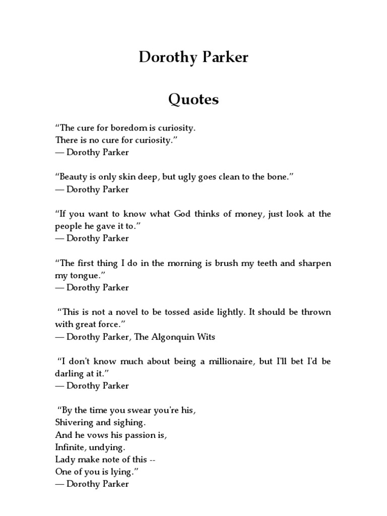 Dorothy Parker Quotes Pdf