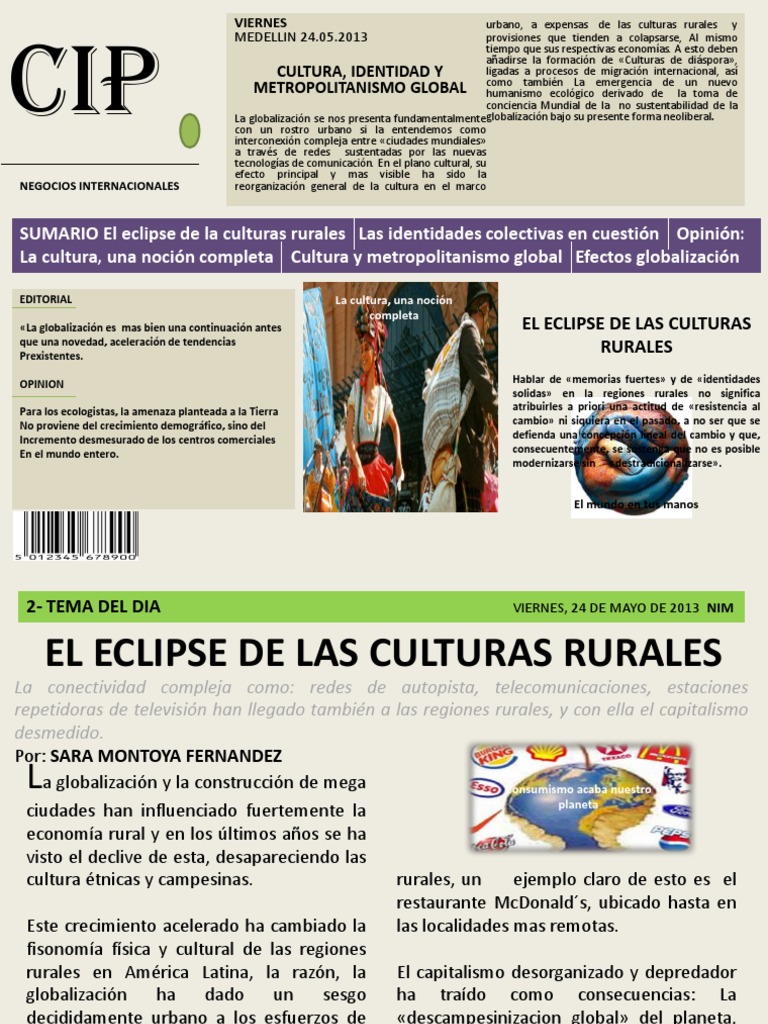 Periodico Cultura Globalización Ciudad