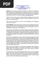 2Q12 Conference Call Transcription