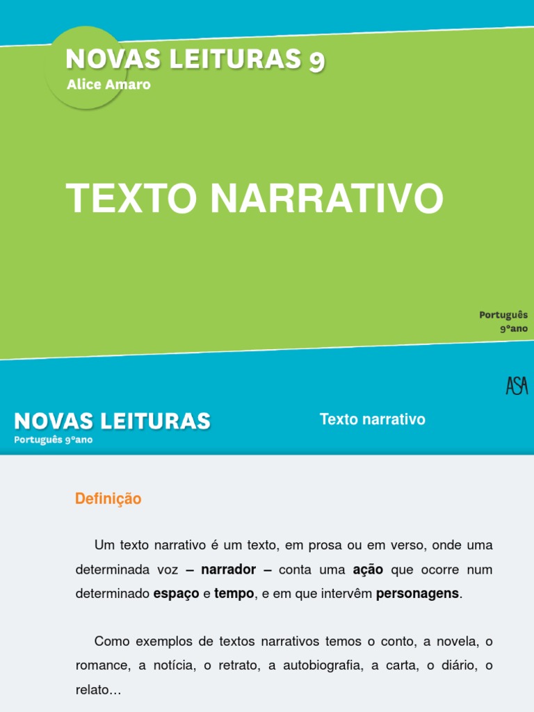 Elementos do Texto Narrativo | PDF | Narração | Tempo
