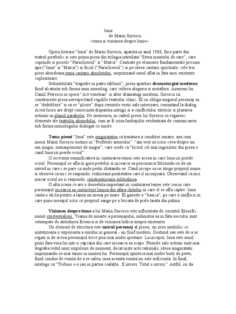 Iona Ms Tema Si Viziunea
