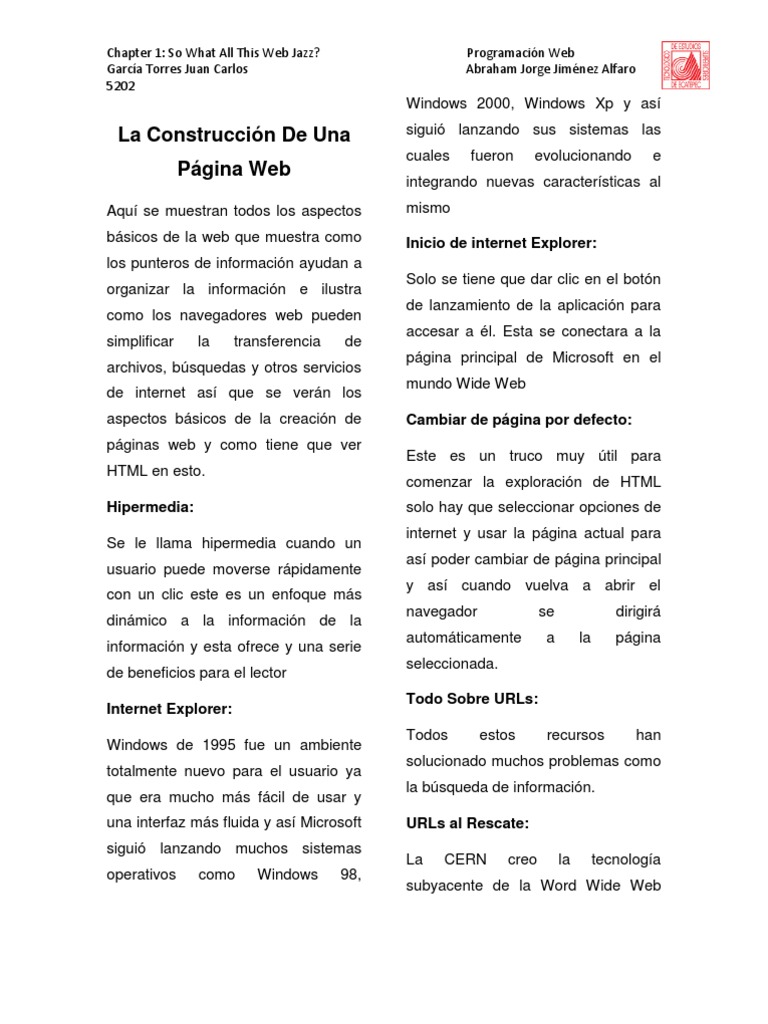 La Construcción de Una Página Web | PDF | Localizador Uniforme de ...