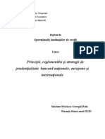 Principii, Reglementari Si Strategii de Prudentialitate Bancara Nationale, Europene Si Internationale