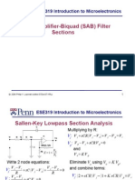 Single-Amplifier-Biquad (SAB) Filter Sections: ESE319 Introduction To Microelectronics