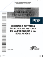 Seminario de Temas Selectos de Historia de La Pedagogia