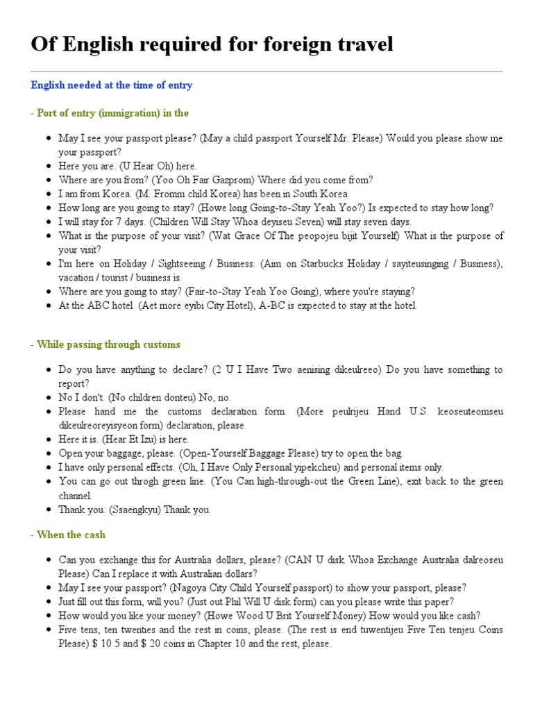 English For Foreign Travel | PDF | Foreign Language Studies | Home & Garden