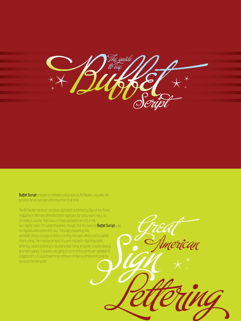 Buffet Script Guide PDF Calligraphy Printing