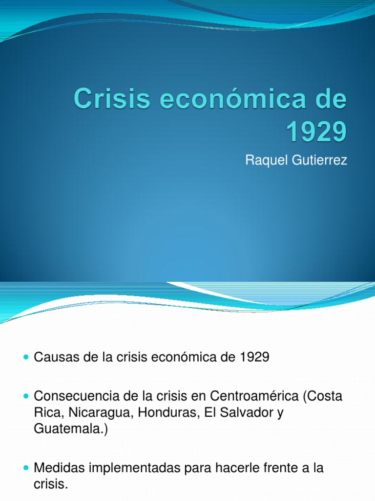 Dissertation Sur La Crise Economique De 1929 Pdf