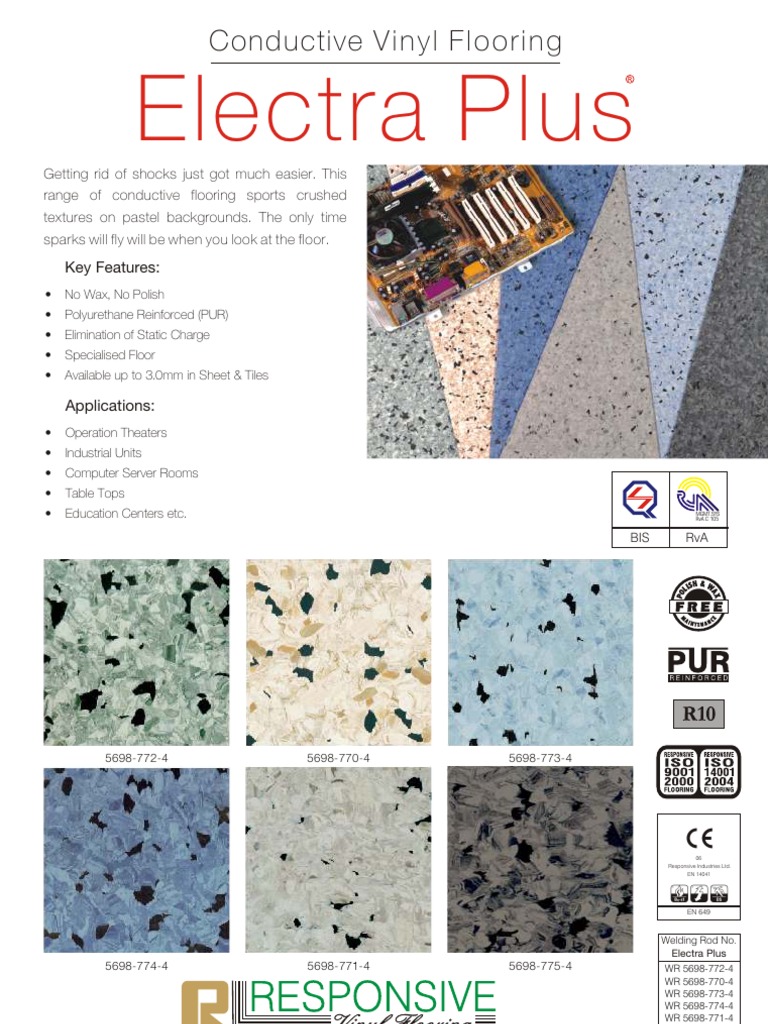 Conductive Vinyl Flooring Electraplus Catalog Flooring Electrical