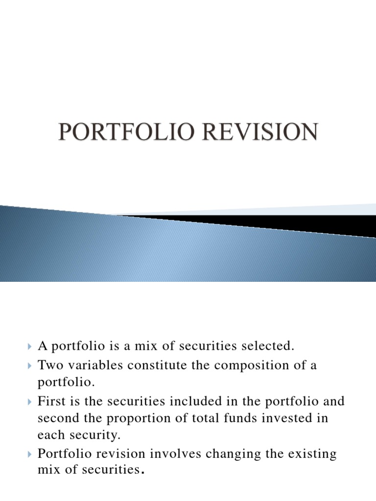 Portfolio Revision PDF Portfolio (Finance) Securities (Finance)