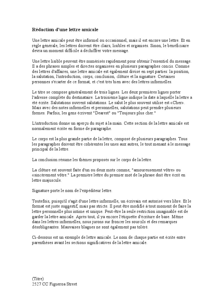 lettre d'amitié drole