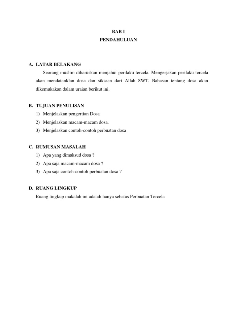 Contoh Makalah Agama Islam Tentang Perilaku Tercela