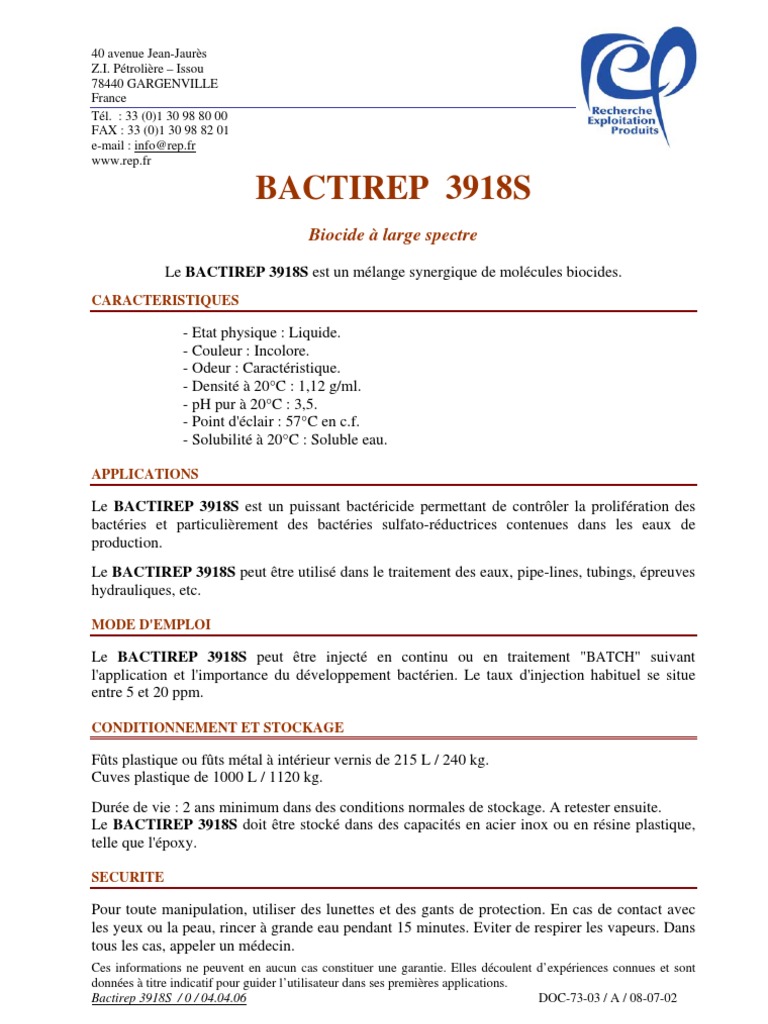Bactirep 3918s Pdf