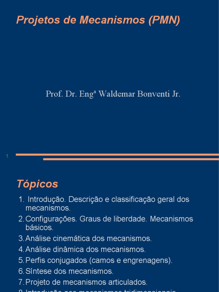 Projetos de Mecanismos em Engenharia | PDF