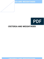Criteria and Weightages