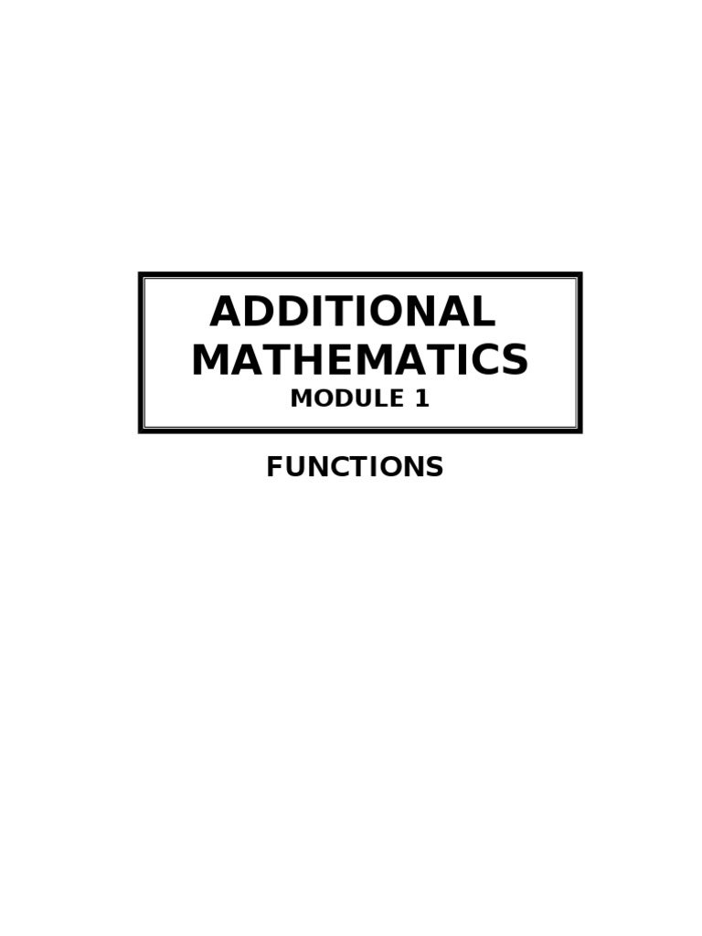 2.01) Add Math Module 01 (Functions) | PDF | Function (Mathematics ...
