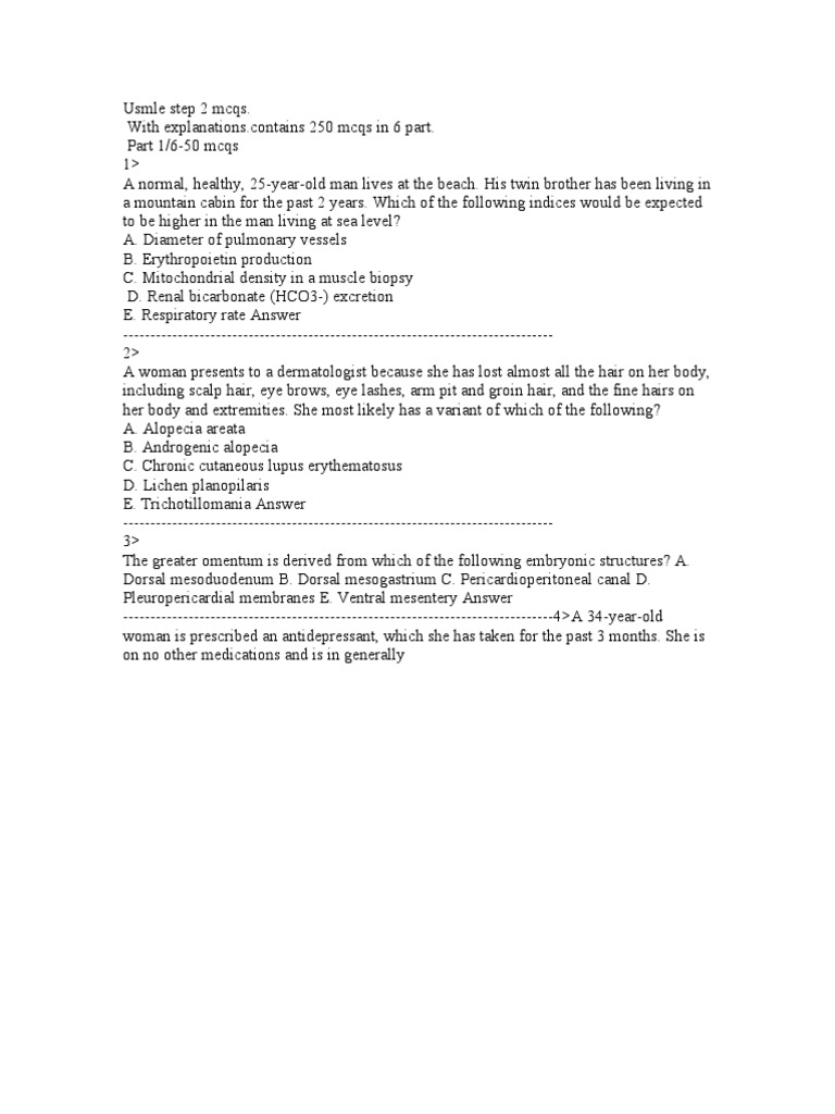 Usmle Step 2 Mcqs | PDF | Arthritis | Pneumonia