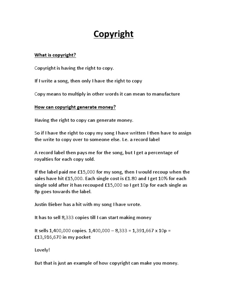 Understanding Copyright and Earnings | PDF | Art