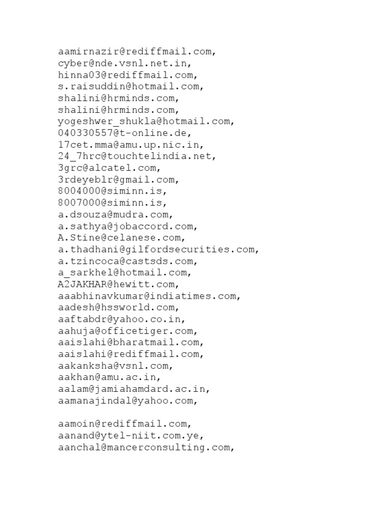 Consultancy Email Ids Pdf
