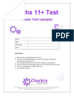 Chuckra 11 Plus Maths Papers Easier Test (Sample)