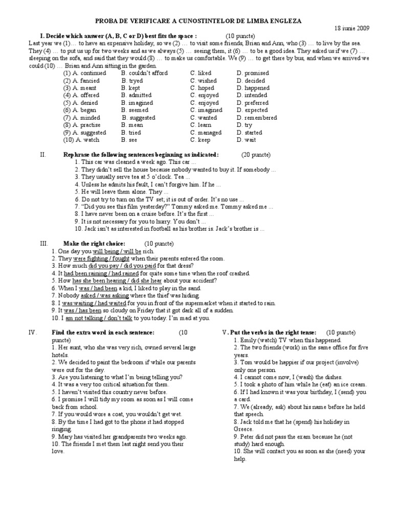 Bilingual English Proficiency Exam 2009 | PDF | Home & Garden