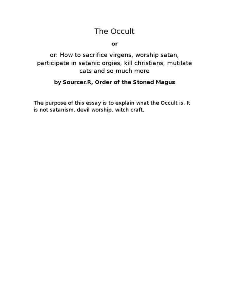 Understanding the Occult Explained | PDF