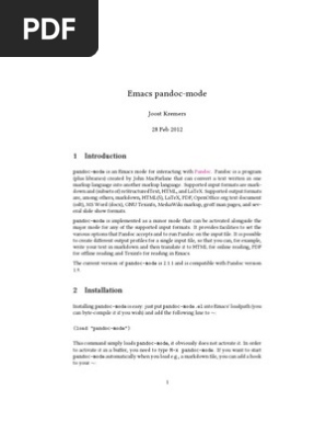 Pandoc Mode Manual