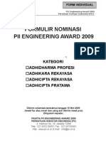 Formulir Pii Eng Award-Individual 2009