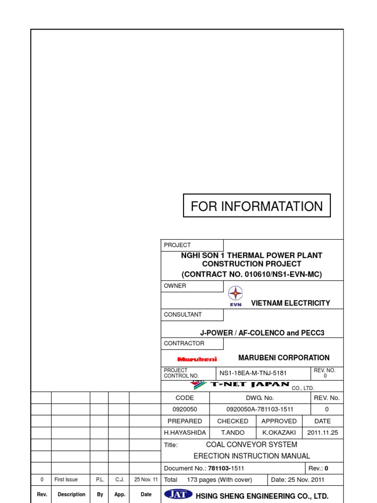 NS1-18EA-M-TNJ-5181 R0 Erection Instruction Manual - Cover & Contents ...