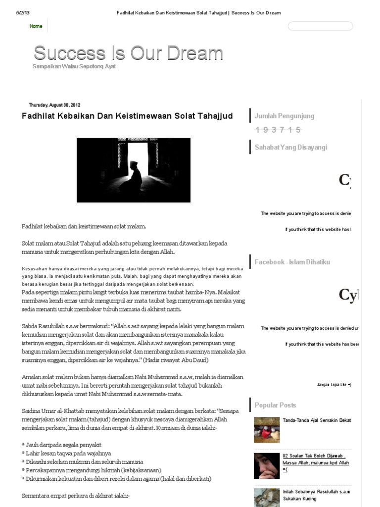 Fadhilat Kebaikan Dan Keistimewaan Solat Tahajjud Pdf