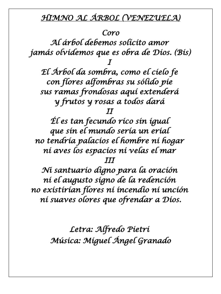 Himno al Árbol en Venezuela | PDF | Venezuela