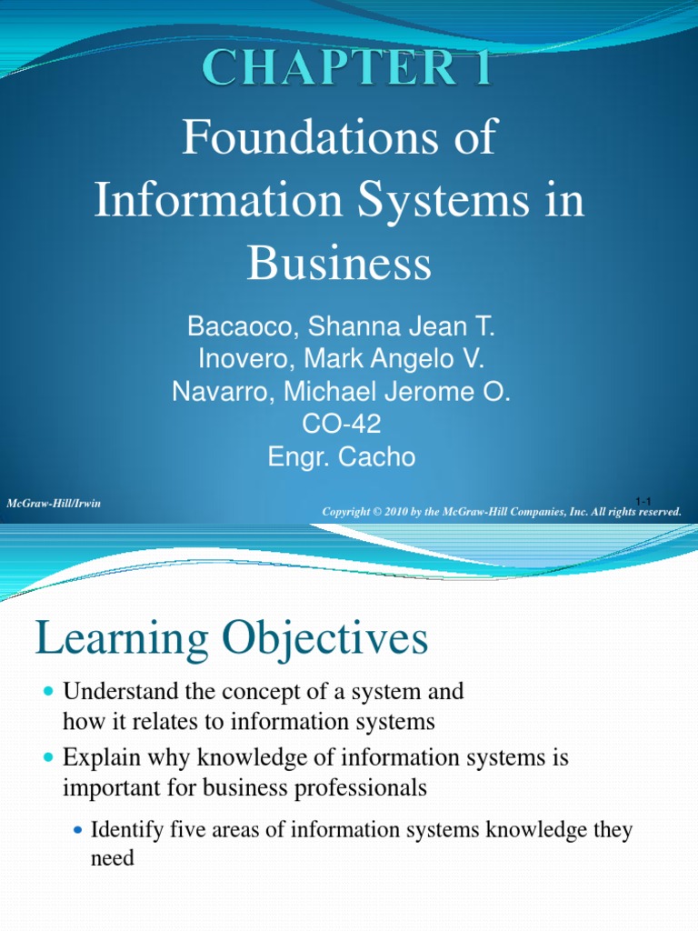 Foundations of Information Systems in Business | PDF