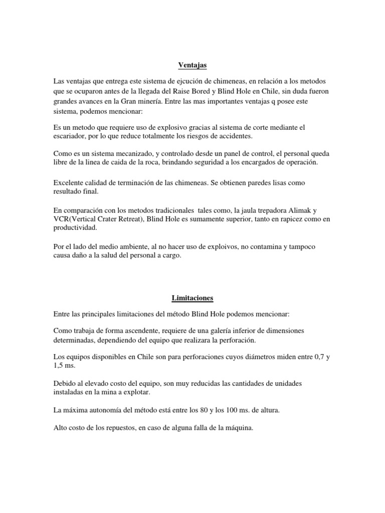 Blind Hole PDF Minería Energía y recursos