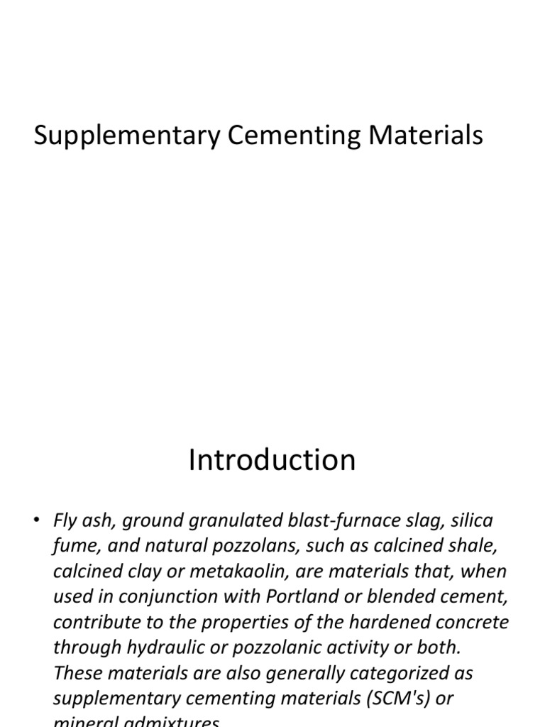Supplementary Cementing Materials | PDF | Fly Ash | Concrete