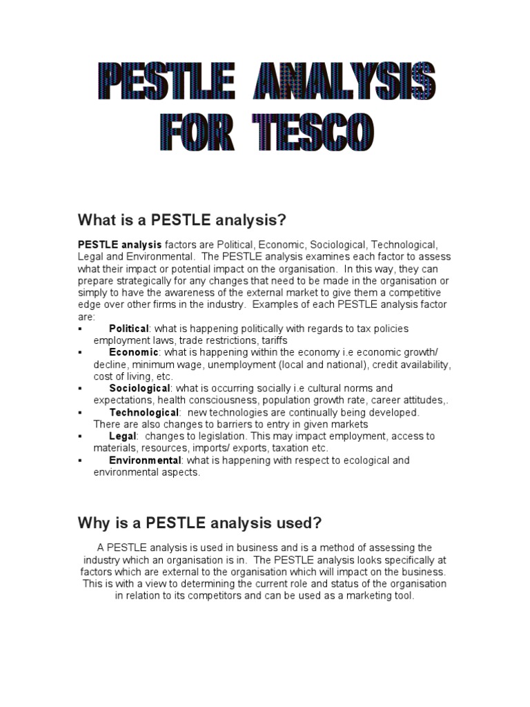 Pestle analysis of tesco in india image