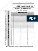 FullTest I Main Paper Solution SOL AITS 2013 FT I JEEM