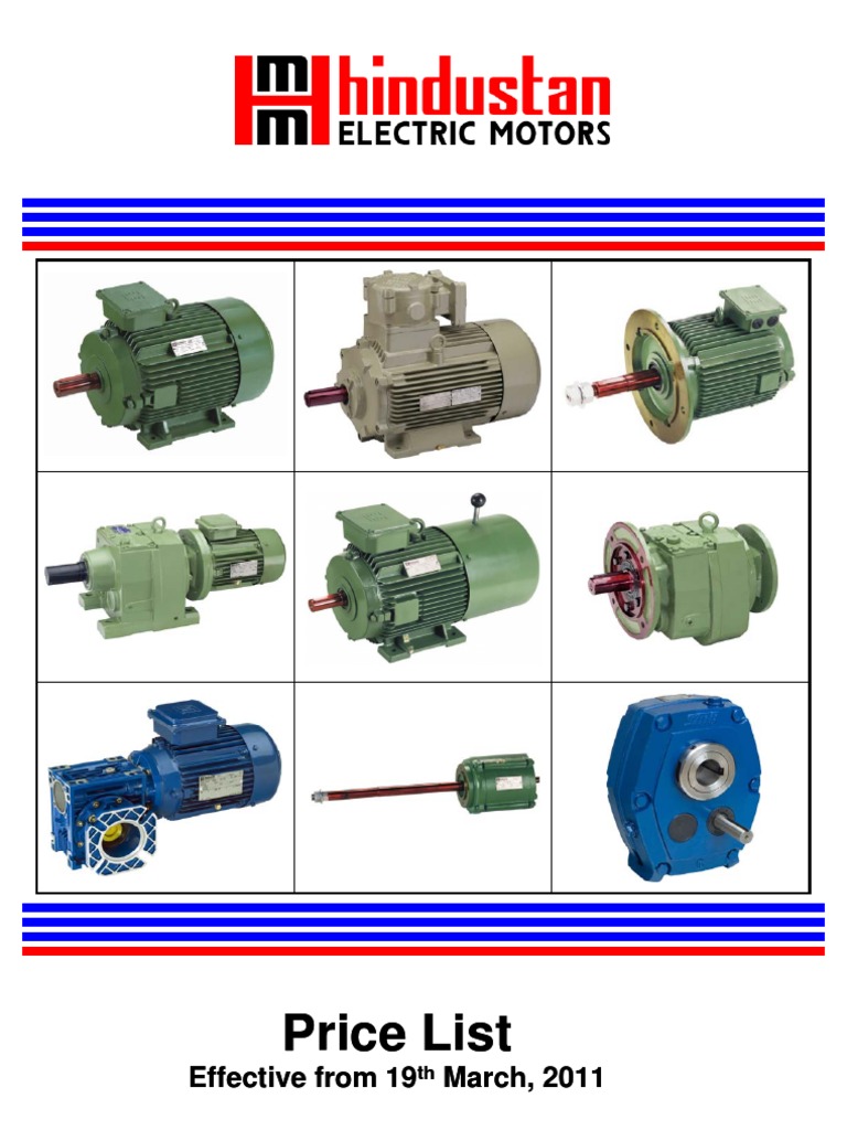 Motors Price List 2010 Electric Motor Machines