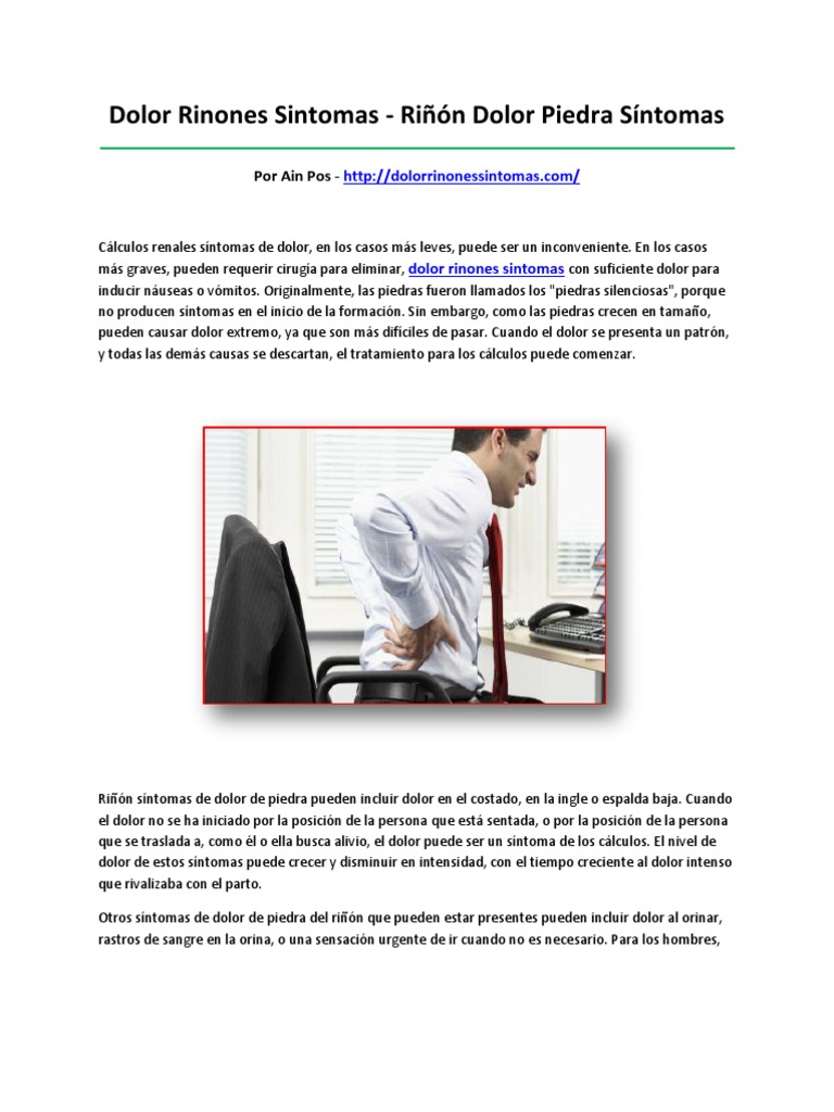 Dolor Rinones Sintomas | PDF | Dolor | Riñón