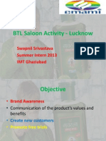 BTL Saloon Activity - Lucknow: Swapnil Srivastava Summer Intern 2013 IMT Ghaziabad