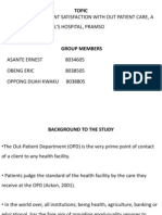 Client Satisfaction With Out Patient Department Care.