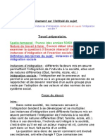 L'évolution Du Rôle Des Instances D'intégration Remet-Elle en Cause L'intégration Sociale