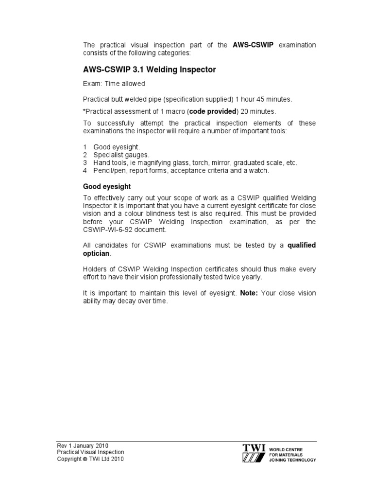 24 Practical Visual Inspection | PDF | Welding | Construction