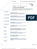 VIA Survey of Character Strengths::: Authentic Happiness:: Using The New Positive Psychology