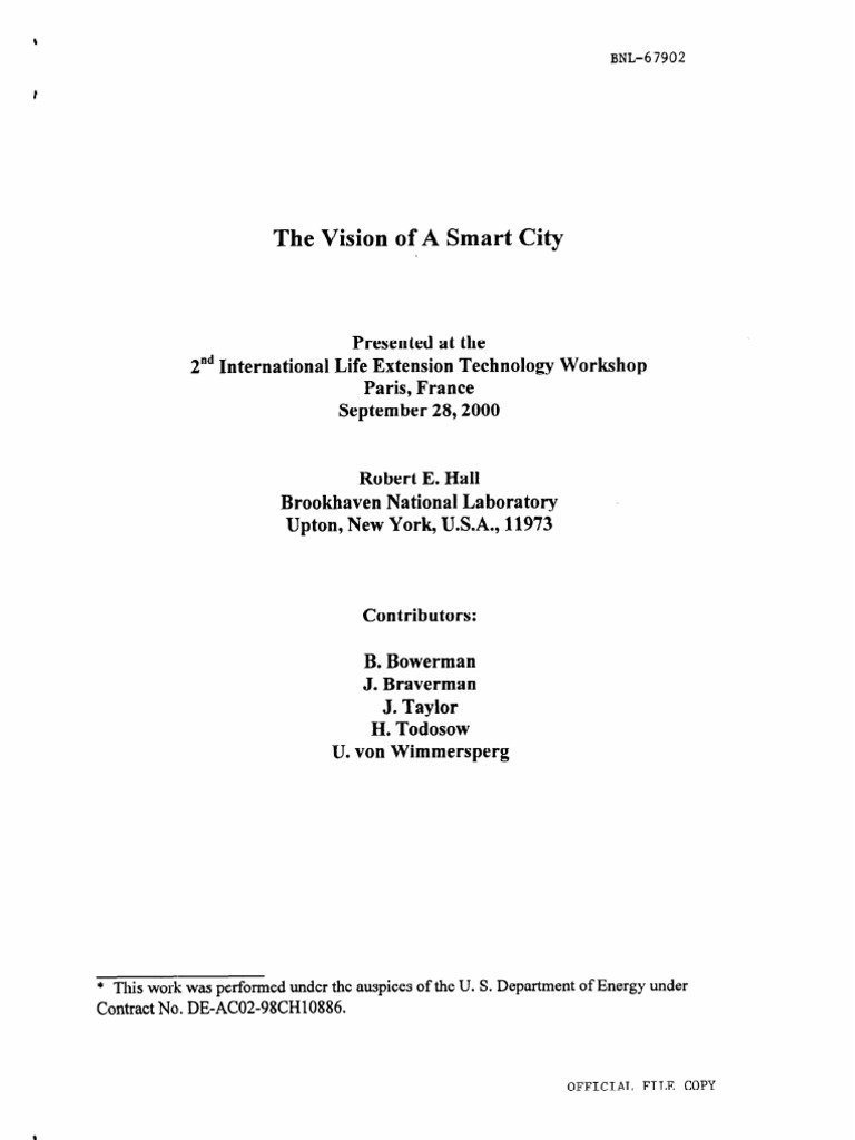 Vision for Future Smart Cities | PDF