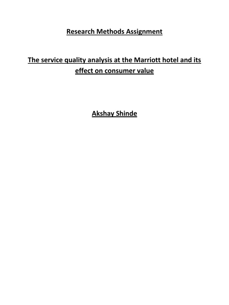 Analyzing Service Quality and Customer Value at Marriott Hotels through