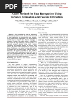 A New Method For Face Recognition Using Variance Estimation and Feature Extraction