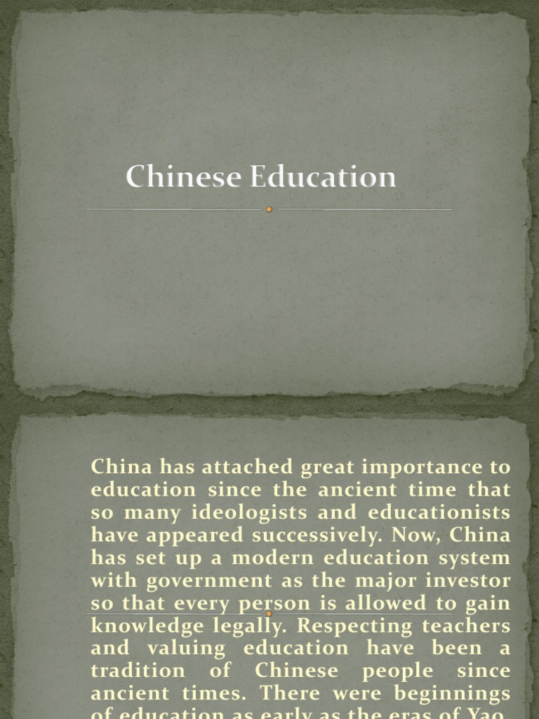 Chinese Educational System Ancient History China