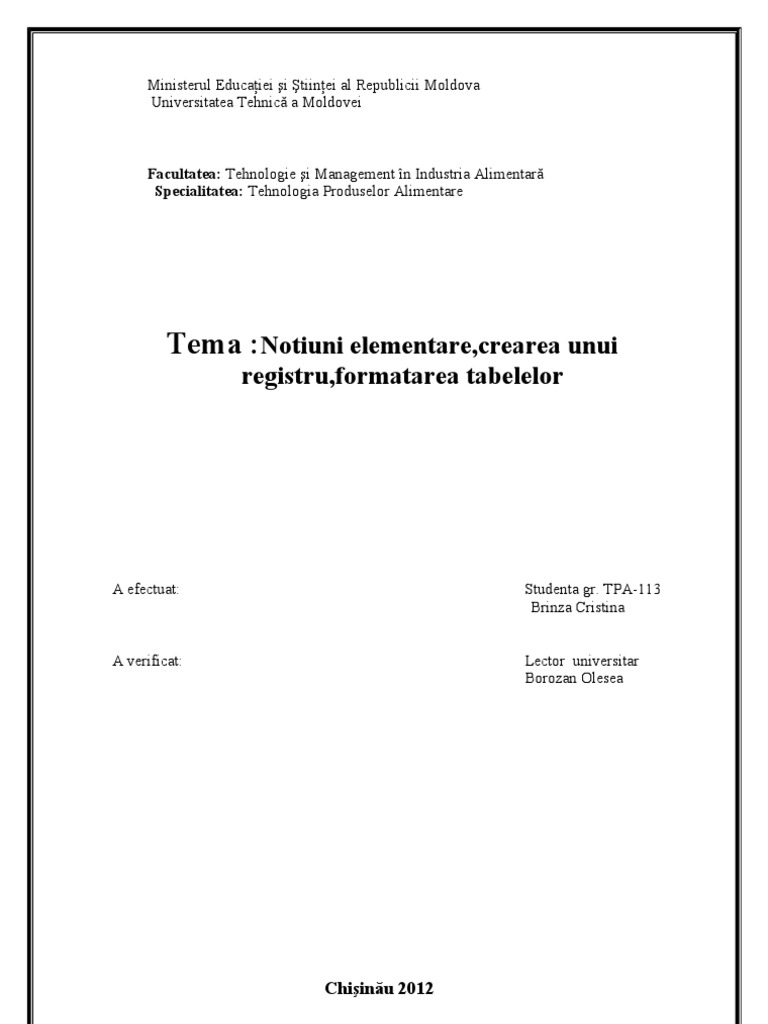 Lucrare de Laborator La Informatica | PDF