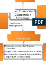 Place, Promotion & Competitive Advantage: Marketing Management